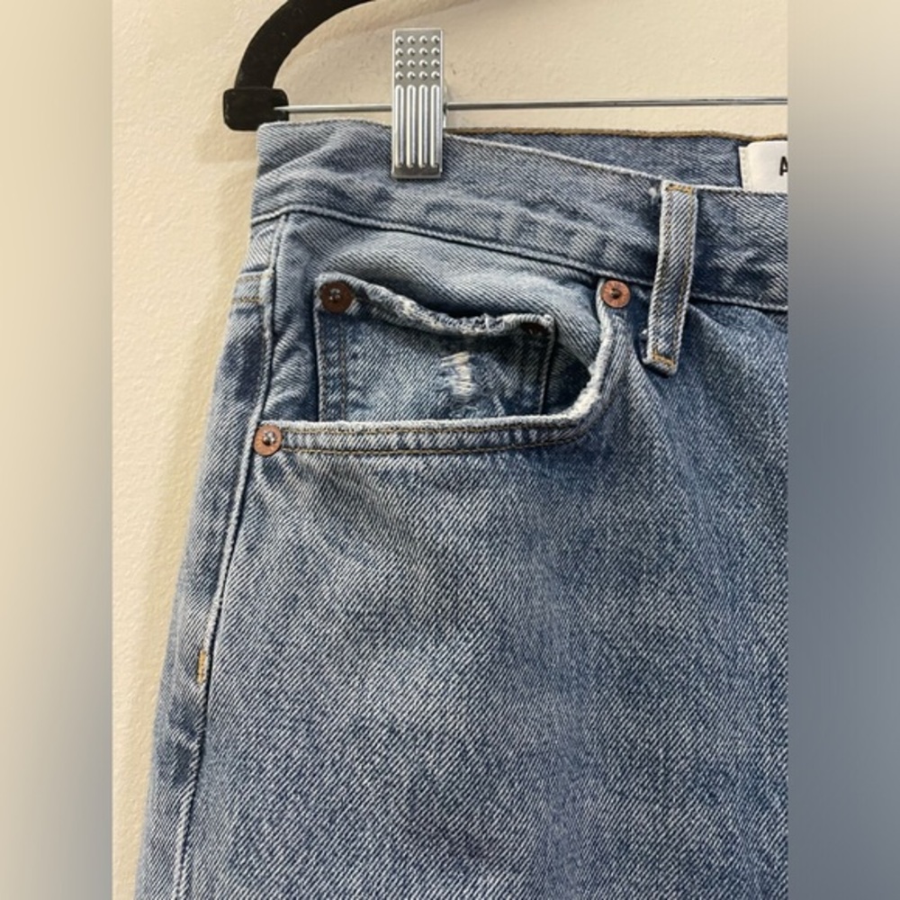 Agolde Riley High‎ Rise Distressed Straight Leg Jeans - 28 - Picture 3 of 16